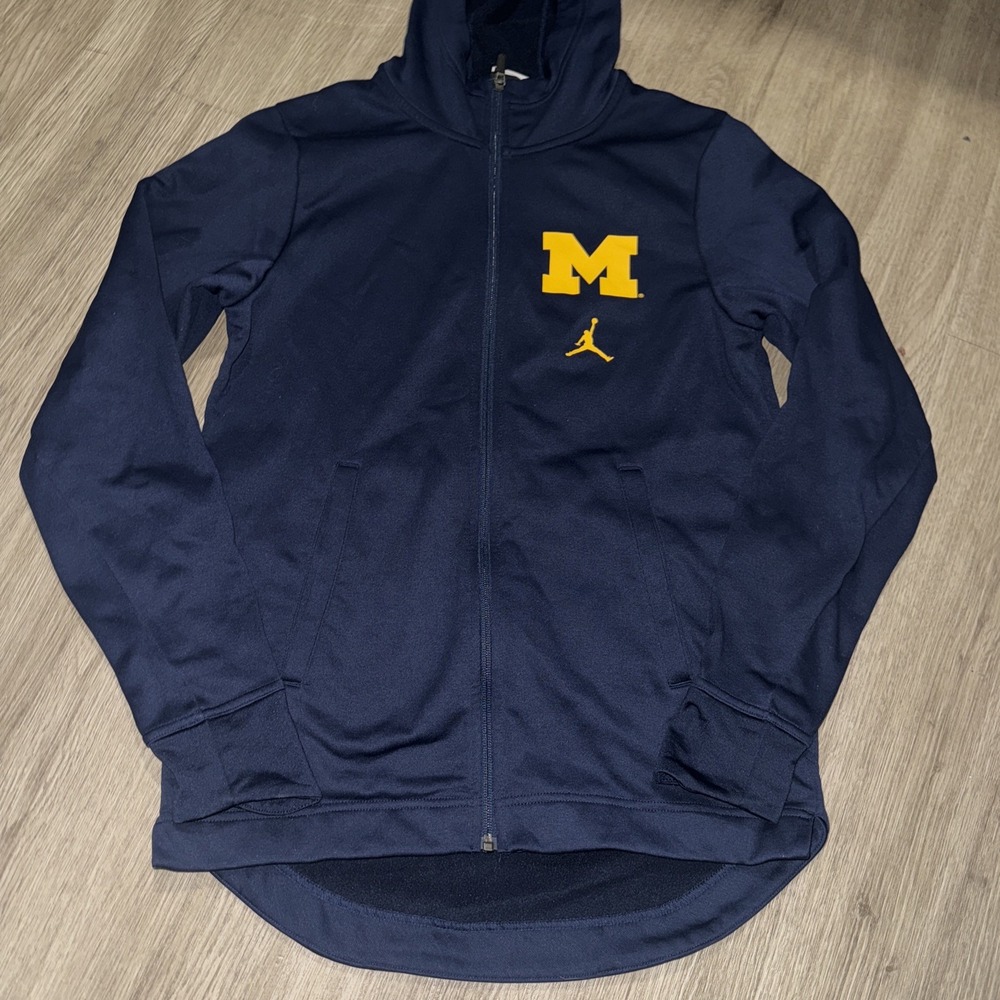 Michigan Wolverines Hoodie Sweatshirt Mens S Jordan Brand Jumpman Full Zip NCAA